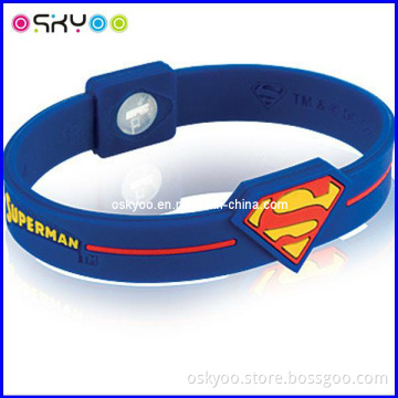 Customized Superman Logo Power Energy Silicone Hologram Bracelets
